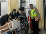 Alami Kecelakaan, Pengendara Sepeda Motor Dirujuk ke RS Vita Insani Pematangsiantar