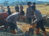 Brimob Polda Sumut Bangun Pondasi Huntap di Batang Toru, Dukung Pemulihan Pascabencana