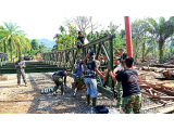 Dikebut! TNI Bangun Jembatan Modular di Tapteng, Akses Warga Segera Pulih Pasca Banjir Bandang