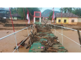 Hujan Deras, Jembatan Gantung Perintis Garuda Tapanuli Tengah Alami Kerusakan, Masih Bisa Dilalui