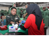 HUT ke-80 Persit KCK, Persit PD IV/Diponegoro Gelar Donor Darah Bersama Kasdam di Balai Diponegoro