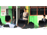 Kapolres Pematangsiantar Bina Upacara Police Go To School di MTsN, Tanamkan Disiplin dan Nasionalisme