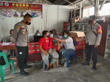 Kapolsek Bangun dan Bhabinkamtibmas Monitoring Vaksinasi 1 & 2