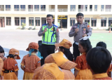 Satlantas Polres Tanah Karo Kenalkan Rambu Lalu Lintas Sejak Dini kepada Siswa TK