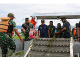 TNI Bersinergi dengan Pemerintah Daerah Bersihkan Eceng Gondok di Danau Toba