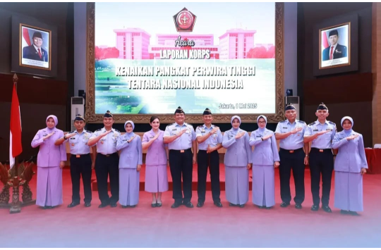 6 Pati TNI AU Naik Pangkat di Aula Gatot Subroto, Denma Mabes TNI, Cilangkap, Jakarta, Kamis 08 Mei 2025).(Foto: Istimewa)