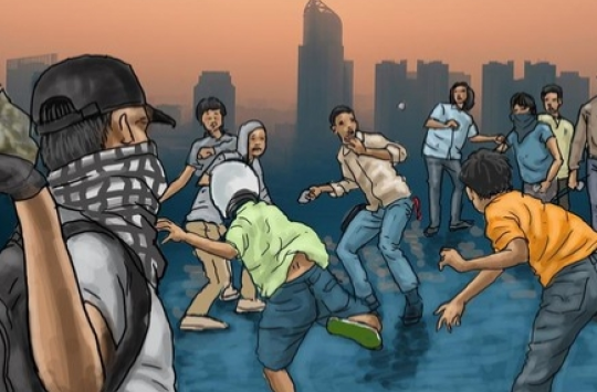 Ilustrasi perang sarung
