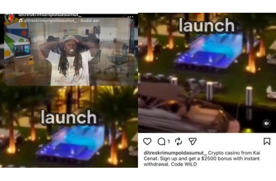 Tampilan akun Instagram Ditreskrimum Polda Sumut yang sempat menampilkan video promosi situs judi online sebelum akhirnya dihapus. (Foto: tangkapan layar/Kabarnas)