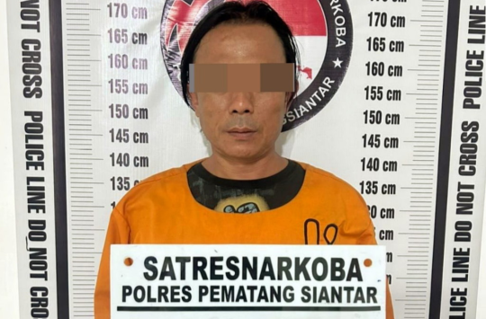 Polres Pematangsiantar menangkap seorang residivis di depan Penginapan Binnaling pada Rabu, 05 Juni 2024.(Foto:Istimewa)