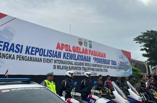 Subsatgas SAR menggelar Apel Gelar Pasukan Operasi Kepolisian Kewilayahan “Power Boat – 2025” (Foto: Brimob Sumut)