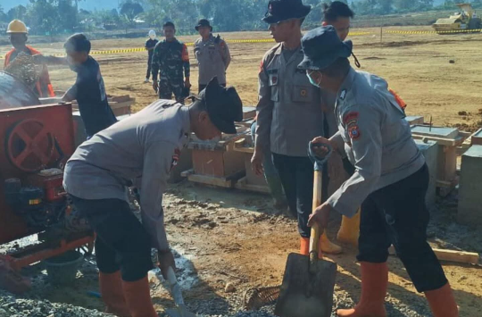 Brimob Polda Sumut Bangun Pondasi Huntap di Batang Toru, Dukung Pemulihan Pascabencana