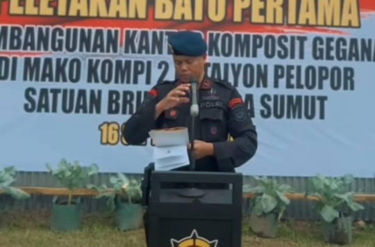 Acara peletakan batu pertama pembangunan Komposit Detasemen Gegana