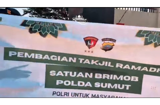 Brimob Polda Sumut Tebar 200 Takjil Gratis di Medan, Warga Sambut Antusias