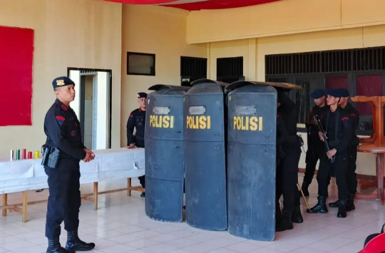 Kompi 1 Batalyon C Satuan Brimob Polda Sumut saat menggelar Latihan Parsial Pengenalan S3K untuk Petugas PHH. (Foto: Sat Brimob Poldasu)