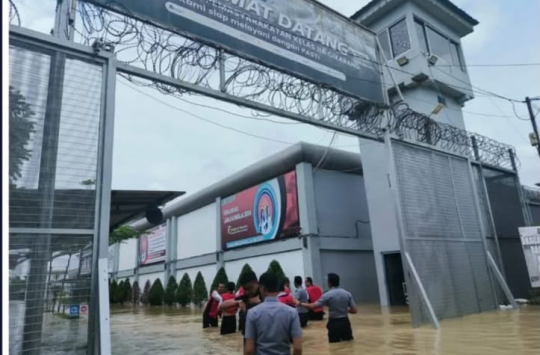 Kondisi Lapas Cikarang Tergenang Banjir