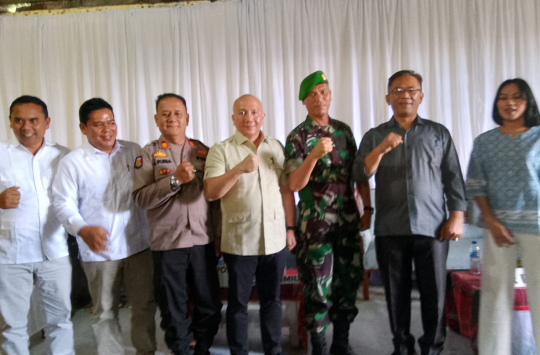 Sabam Rajagukguk, anggota Komisi I DPR RI Fraksi Gerindra saat gelar Reses di Tapanuli Utara pada Sabtu 14 Desember 2024. (Foto :Jumpa Manullang)