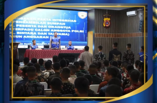 Kapolda Aceh  Irjen Pol. Dr. Achmad Kartiko, saat memimpin acara penandatanganan Fakta Integritas (humas polda Aceh)