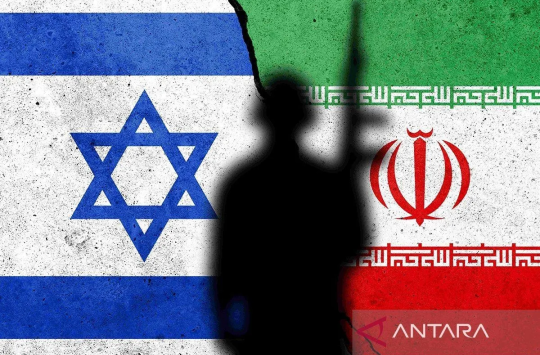 Ilustrasi Bendera Iran dan Israel (Foto: Antara)