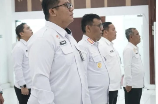 Kalapas Pemuda Langkat Raymon Andika Girsang saat mengikuti acara penandatanganan Fakta Integritas