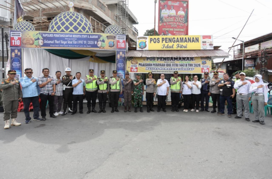 Kapolres dan Wali Kota Pematangsiantar Tinjau Pos Operasi Ketupat Toba 2026, Personel Dapat Dukungan Moril