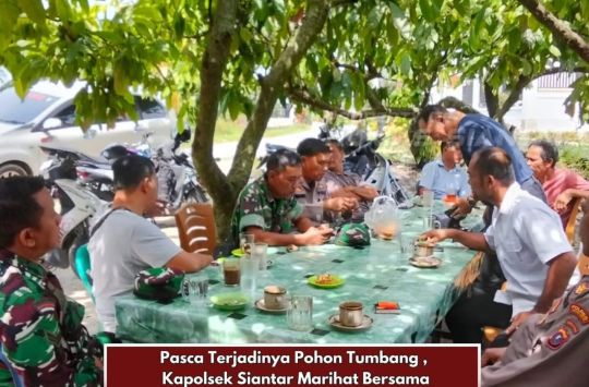 Kapolsek Siantar Marihat Tinjau Lokasi Pohon Tumbang Akibat Angin Kencang, Evakuasi Masih Berlangsung