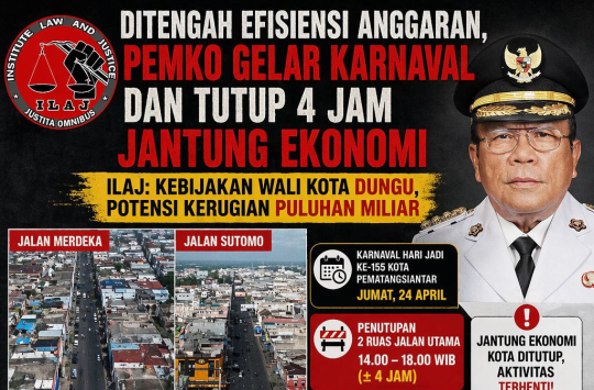 Karnaval HUT ke-155 Pematangsiantar di Tengah Efisiensi Anggaran, ILAJ Soroti Potensi Kerugian Ekonomi