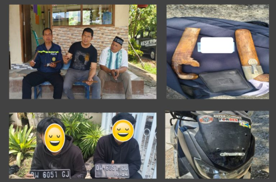 Kedapatan Bawa Badik, Dua Pemuda Diamankan Bhabinkamtibmas Berua (Foto: Istimewa)