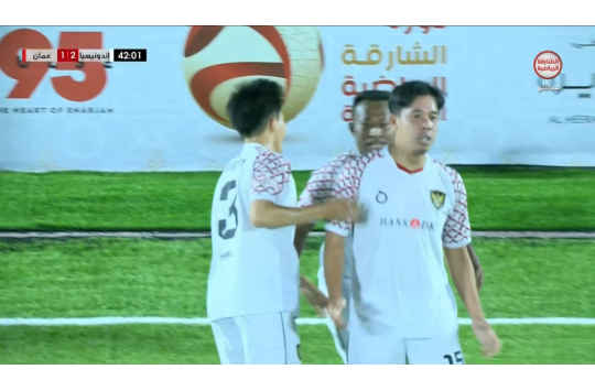 Tim Minifootball Indonesia mengalahkan Oman 3-2