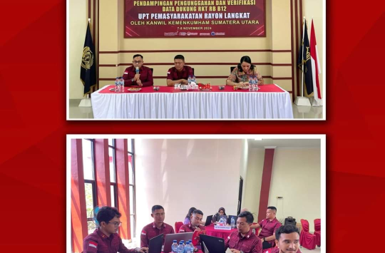 Lapas Pemuda Langkat bersama UPT PAS Langkat saat terima kunjungan pendampingan dan verifikasi dari kanwil kunham sumut