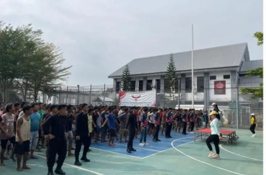Lapas Pemuda Kelas III Langkat saat menggelar kegiatan senam pagi bersama, Jumat (28/06/2025). (Foto: Humaslapada)