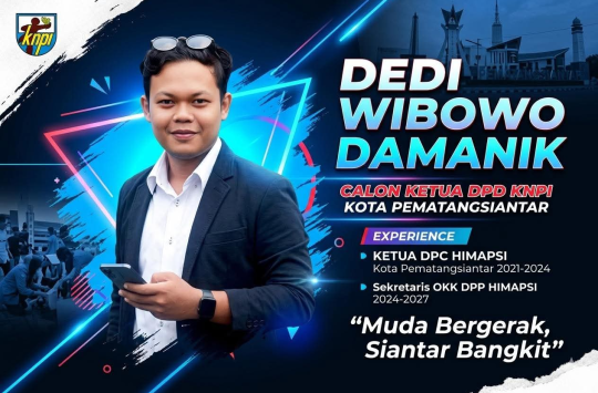 Maju Mencalon Ketua DPD KNPI, Dedi Wibowo Damanik Mengusung Tema "Muda Bergerak, Siantar Bangkit"