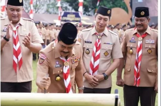Menimipas, Agus Andrianto, saat  pembukaan perkemahan Perkemahan Satya Dharma Bhakti Pemasyarakatan. (Foto: Humas Lapada)