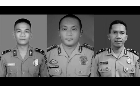 Tiga Polisi yang tewas ditemkan oknum TNI di Lampung. (Foto: Dok. Polisi)