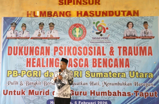 Pemkab Humbahas Apresiasi Trauma Healing PGRI Sumut untuk Pemulihan Psikologis Pascabencana