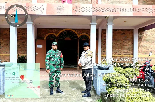 Pengamanan Ibadah dan Minggu Kasih di Juhar: Polisi Hadir Jaga Keamanan dan Perkuat Kedekatan dengan Warga