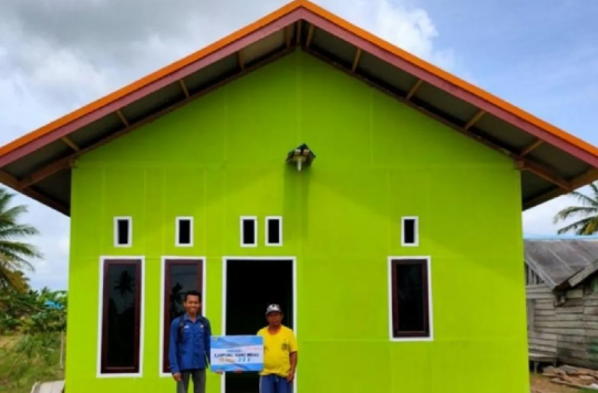 Rumah penerima Bantuan Stimulus Perumahan Swadaya (BSPS) dari Kementerian PUPR. (Foto: Direktorat Jenderal Perumahan Kementerian PUPR)