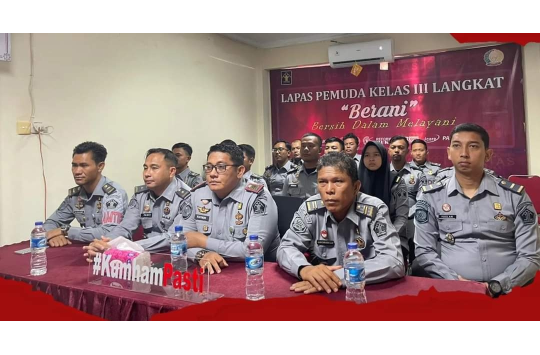 Jajaran pejabat Lapas Pemuda Langkat ikuti arahan Kemenhumkam