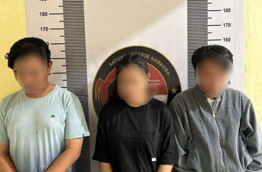 Polisi Amankan Tiga Orang Terduga Penyalahgunaan Narkotika di Mungkajang (Foto: Istimewa)