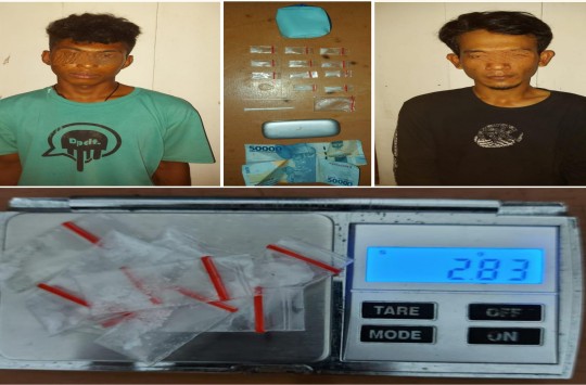 Dua tersangka dan barang bukti diamankan polisi