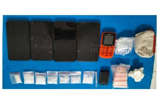Barang bukti yang berhasil diamankan dari mpat tersangka (foto: Humas Polres Pematangsiantar)