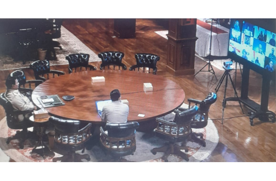 Presiden Prabowo Subianto langsung memimpin rapat terbatas virtual pada Minggu malam, 29 Juni 2025. (Foto: BPMI Setpres)