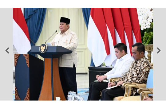 Presiden Prabowo Subianto secara resmi mengoperasikan produksi perdana Lapangan Minyak Forel dan Terubuk yang terletak di Kepulauan Natuna, Provinsi Kepulauan Riau, pada Jumat, 16 Mei 2025. (Foto: Tangkapan Layar)