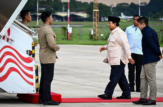 Presiden Prabowo dan Rombongan saat bertolak ke Kuala Lumpur (foto BPMI setpres)