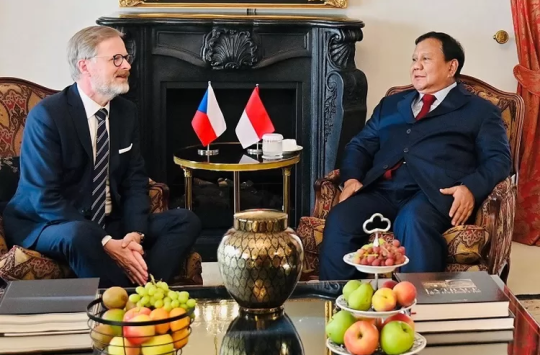 Presiden Republik Indonesia Prabowo Subianto, saat menerima kunjungan Perdana Menteri Republik Ceko. (Foto: Setpres)