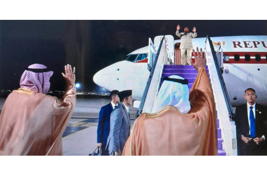 Prabowo Subianto, meninggalkan  Kerajaan Arab Saudi dan bertolak dari Jeddah pada Kamis, 3 Juli 2025. (Foto: BPMI Setpres)