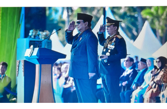 Presiden Prabowo Pimpin Upacara HUT ke-79  Bhayangkara. (Foto : BPMI Setpres)