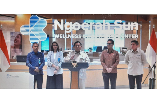 Presiden Republik Indonesia, Prabowo Subianto, meresmikan fasilitas  bertaraf internasional, NSWAC di lingkungan RSUP Prof. dr. I.G.N.G Ngoerah, Denpasar, Bali, pada Rabu, 25 Juni 2025.  (Foto: Setpres)
