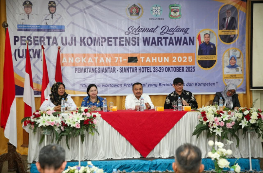 Acara uji Kompetensi Wartawan (UKW) Angkatan 71 Tahun 2025 yang dilaksanakan PWI