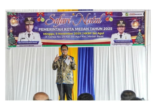 Safari Natal Pemerintah Kota Medan di Gereja HKBP Sei Agul, Jalan Gereja, Kecamatan Medan Barat (foto; Diskominfo Medan)