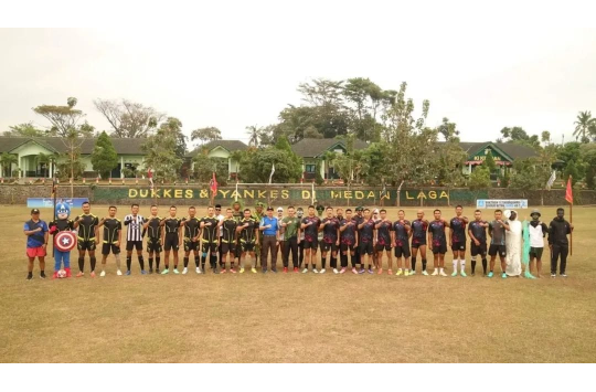 Turnamen Sepak Bola Antar-Kompi Piala Danyonkes 2025 yang diselenggarakan di Lapangan Cobra, Malang